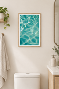 a vertical archival print of glistening turquoise water in Bondi, Australia,